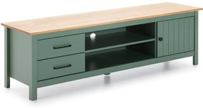 Tavolo TV in legno di pino di colore verde-naturale 158x47 cm Miranda - Marckeric