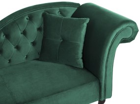 Chaise longue per lato destro in velluto verde scuro LATTES Beliani