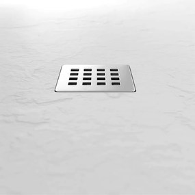 Piatto doccia filo pavimento Karen 90x90 in resina bianco pietra