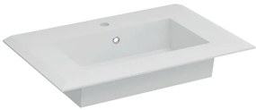 Lavabo a incasso rettangolare L 71 x H 2 x P 46 cm in resina bianco