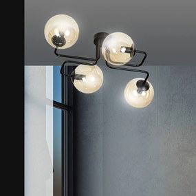 Lampadario da Soffitto BRENDI 4 in acciaio e vetro 4xE14