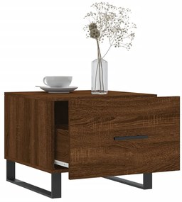 Tavolino da salotto rovere marrone 50x50x40cm legno multistrato