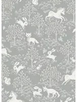 Littlephant Carta da parati Fairytale Fox - Dusty Mid Blue