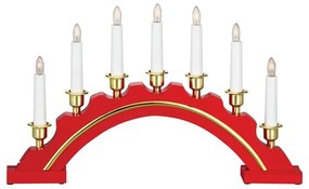 Decorazione luminosa rosso-oro con motivo natalizio Celine - Markslöjd