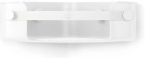 Mensola angolare per bagno bianca in plastica riciclata senza foratura Flex - Umbra