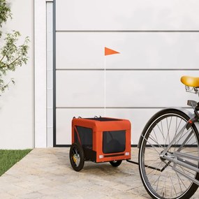 Rimorchio Da Bici Per Animali Arancione E Nero Oxford E Ferro /