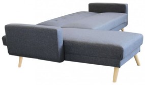 Divano con Penisola Letto GRIGIO SCURO MELANGE in metallo e legno