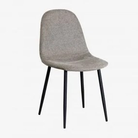Confezione 2 sedie da pranzo Glamm Nero & Tessuto Marrone Sabbia - Sklum