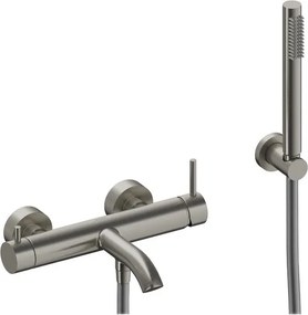 Rubinetto per vasca getto laminare cristallino Loop SANYCCES per muro nichel brushed
