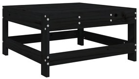 Set Salotto da Giardino 7 pz Nero in Legno Massello di Pino