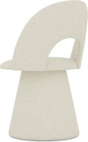 Sedia da pranzo color crema in imbottito Kalo – Makamii