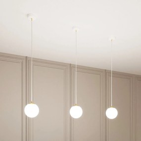 Lampadario a Sospensione in Acciaio ROYAL 1 Nero/Bianco e Oro E14