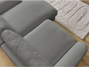 Divano angolare grigio scuro (con penisola a destra/con chaise lounge) con rivestimento in bouclé Leonore – Bobochic Paris