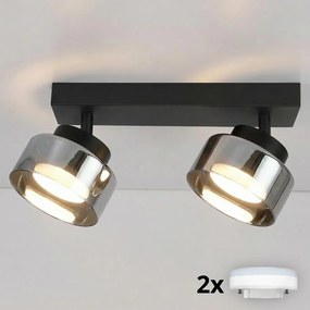 Brilagi - LED Faretto AURA LUX 2xGX53/30W/230V nero/fumé