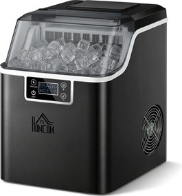 Macchina del Ghiaccio Autopulente da 24 Cubetti in 14-18 Minuti 20 kg in 24 Ore Nero...