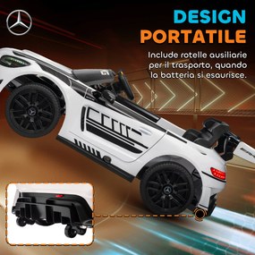 Macchina Elettrica Bambini 3-8 Anni Licenza Ufficiale Mercedes AMG 12V con Telecomando Luci LED Bianco...