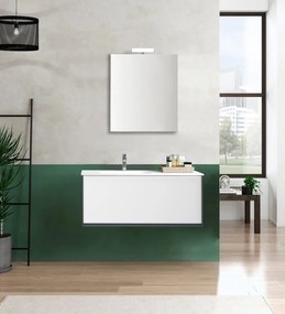 Mobile sottolavabo e lavabo Neo Frame per vasca centrale grigio scuro L 90 x H 32 x P 48 cm