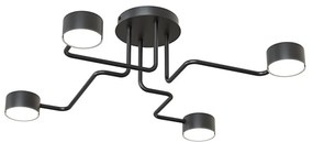 Plafoniera Moderna Ade Acciaio Nero 4 Luci Gx53 Ip20