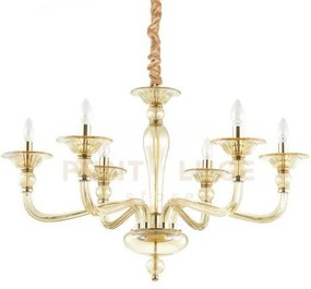 Danieli lampadario in vetro soffiato e metallo 6 luci attacco e14 a...