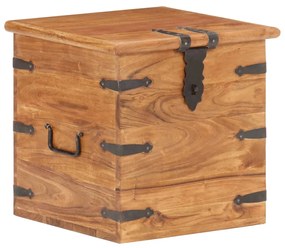 Baule 40x40x40 Cm İn Legno Massello Di Acacia /