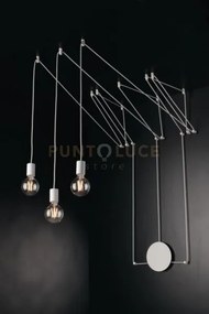 Plafoniera habitat bianca 3 luci attacco e27 500cm regolabile con d...