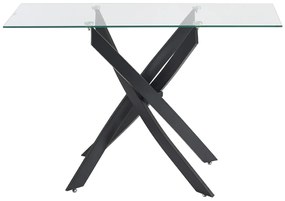 Consolle in Vetro temperato e Metallo Nero Trasparente - COSIMA