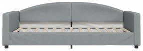 Letto da giorno grigio chiaro 100x200 cm in tessuto