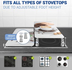 Coperchi per stufe in vetro temperato in set da 2 52x30 cm Café Aromatica - Maximex