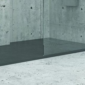 Piatto doccia 120x90 effetto pietra antracite ardesia - KAMALU