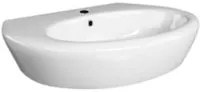 Lavabo d'appoggio monoforo Claim in ceramica bianca con troppo pieno cm 68x30