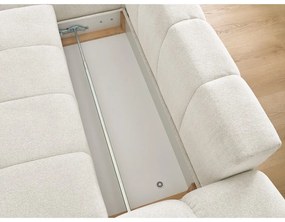 Divano angolare bianco allungabile e con contenitore (penisola a sinistra/chaise lounge) con rivestimento in ciniglia Everest – Bobochic Paris