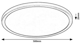 Rabalux 71098 - Plafoniera LED GONZALO LED/36W/230V diametro 50 cm nero