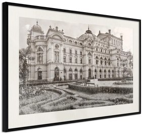 Poster  Postcard from Cracow: Slowacki Theater  Cornice Quadri Cornice nera con pass-partout, Larghezza x Altezza Home decor 90x60