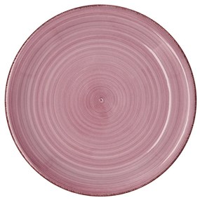 Piatto Piano Quid Vita Peoni Ceramica Rosa Ø 27 cm (12 Unità)