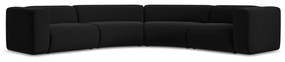 Divano angolare nero con rivestimento in velluto Ekahi – Makamii