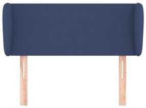 Testiera ad orecchio blu 93x23x78/88 cm in tessuto