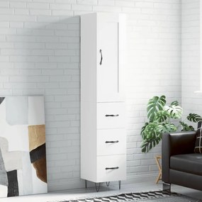 Credenza 34,5x34x180 cm in legno multistrato bianco lucido