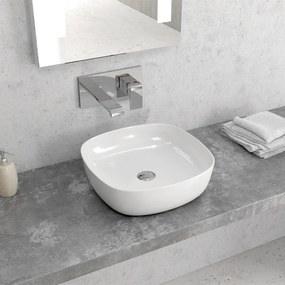 Lavabo D'Appoggio 37,5x37,5 Cm Karag Bianco Lucido