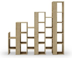 Scaffale in rovere decorato in colore naturale 158x151 cm Anissa - Marckeric