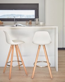 Kave Home - Sgabello Slad bianco alto 65 cm