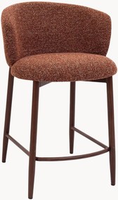 Sgabelli imbottiti in bouclé con gambe effetto legno Amalia, set da 2