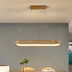 Brilagi - Lampadario LED a sospensione su cavo UMEA WOOD LED/30W/230V 70x20 cm legno di hevea
