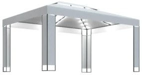 Gazebo con Stringa di Luci LED Bianco 3x4 m