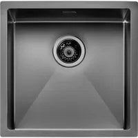 Lavello IRIDE MATT F3 1 vasca ACCIAIO INOX Finitura: GUN METAL OPACO, incasso: slim, sottotop e filotop, 45X45 prof. 19 012352.L82.X0.00.2022