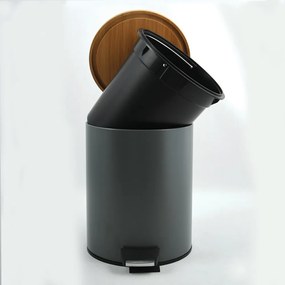 Cestino per la spazzatura grigio scuro in acciaio con pedale 5 l Adonis – Spirella