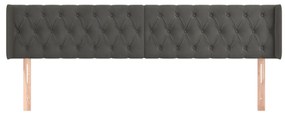 Testiera ad orecchio grigio scuro 183x16x78/88 cm in velluto