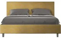 Letto matrimoniale con rete imbottito 160x190 tessuto Era 6 giallo Adele