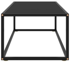 Tavolino da salotto nero con vetro nero 100x50x35 cm