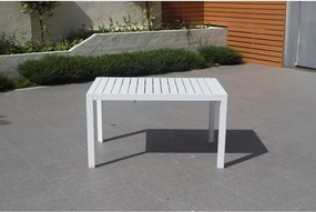 Tavolo Da Esterno Allungabile Rettangolare 127-180 Cm In Alluminio Bianco
