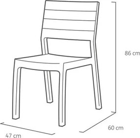 Sedie Da Esterno Senza Braccioli In Resina Effetto Legno Bianco E Tortora Harmony Set 4 Pezzi